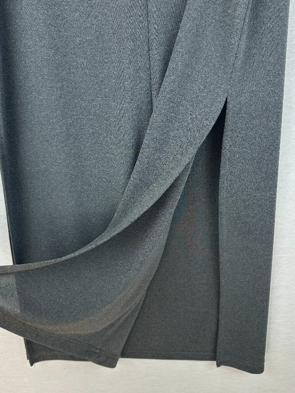 VINTAGE "IN MODA" MAXI SKIRT SOLID GREY STRAIGHT 36" LENGTH SIDES SLITS SIZE 11 - Picture 5 of 11